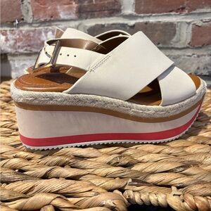 New - Never Worn Cream Platform Sandals